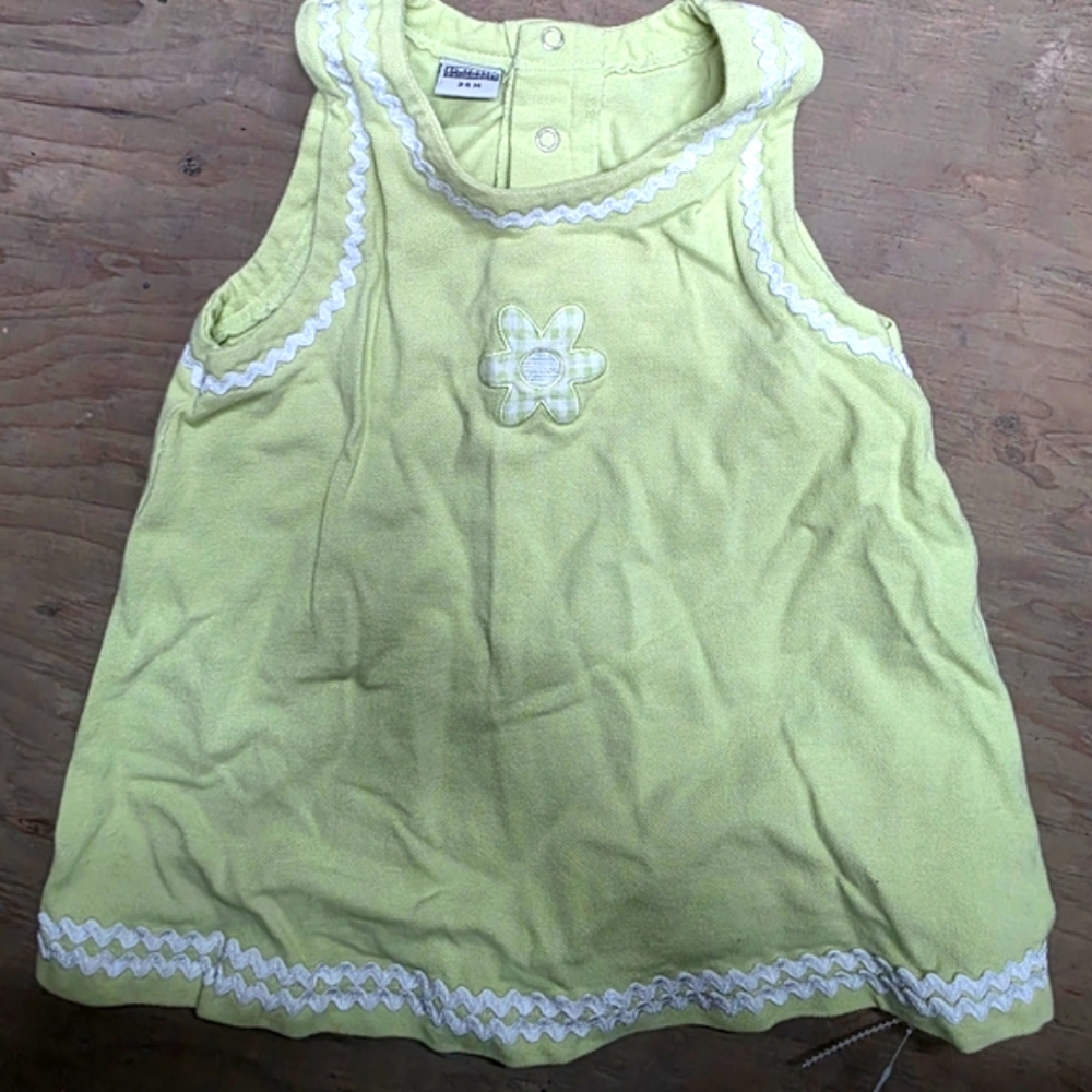Charming Kids Casual Dress in Light Green and White